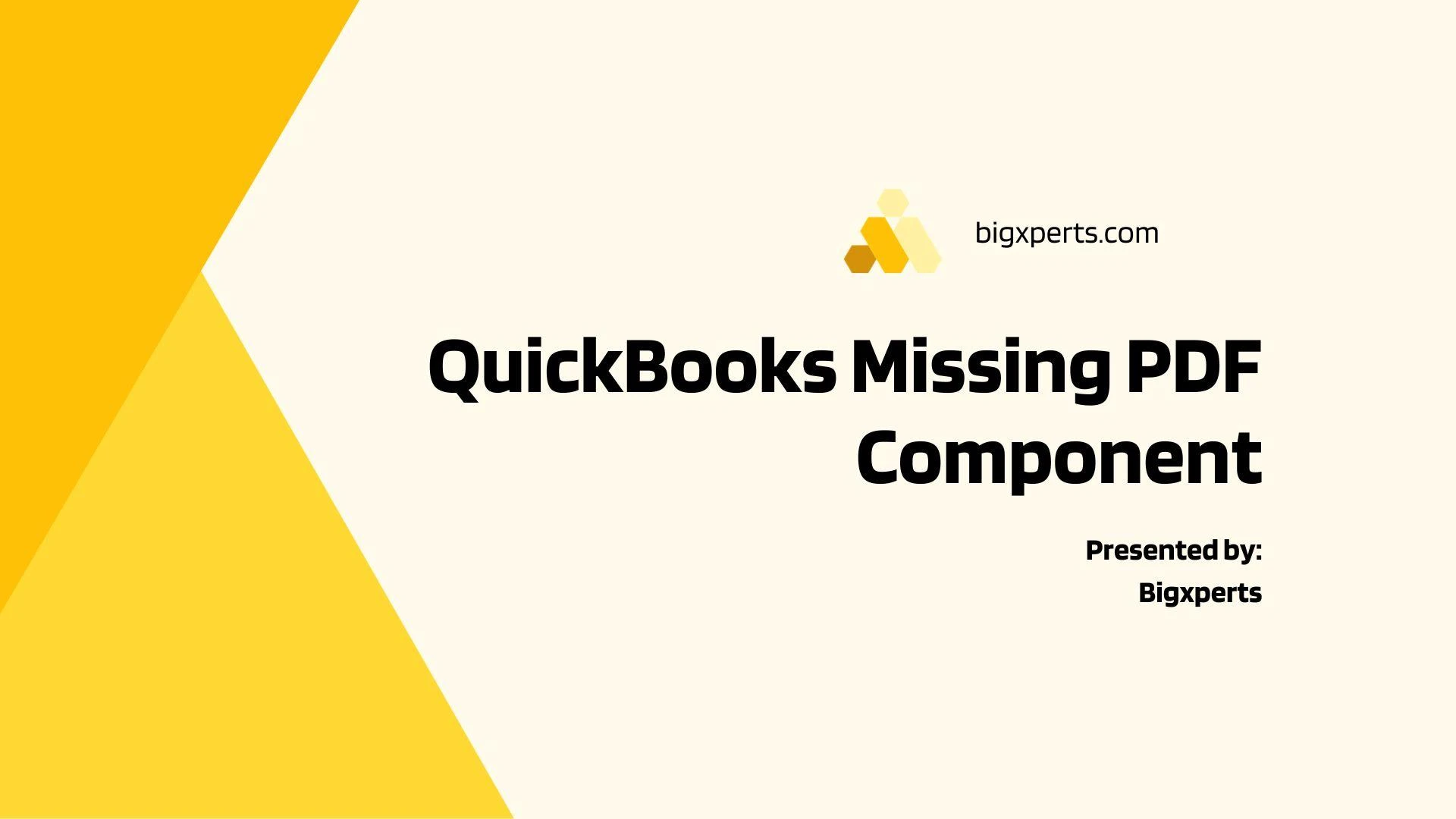 Quick Solutions for QuickBooks PDF Component Missing