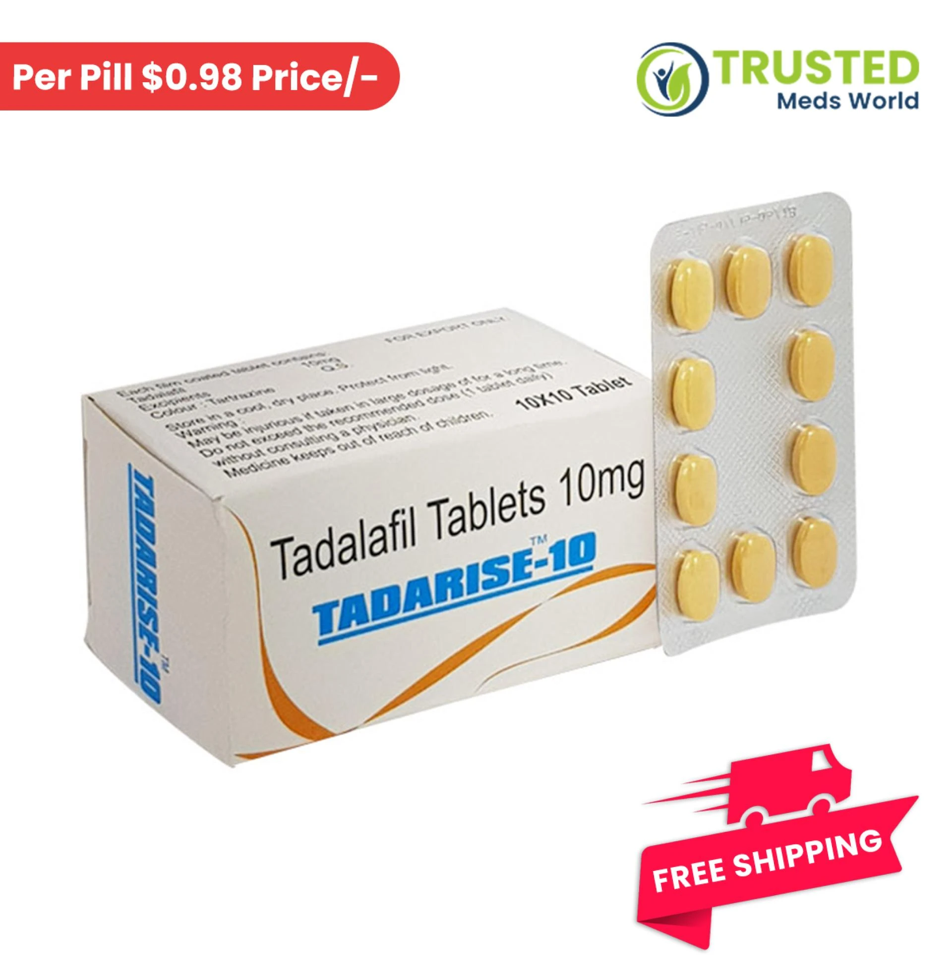 Buy tadarise 10mg | Tadalafil tablets uses, dosages, review at USA