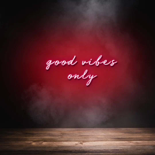 "Good vibes" neon signs – Stylish, glamorous, glitzy