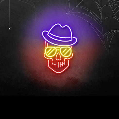 Custom neon light signs of rocking a Halloween party
