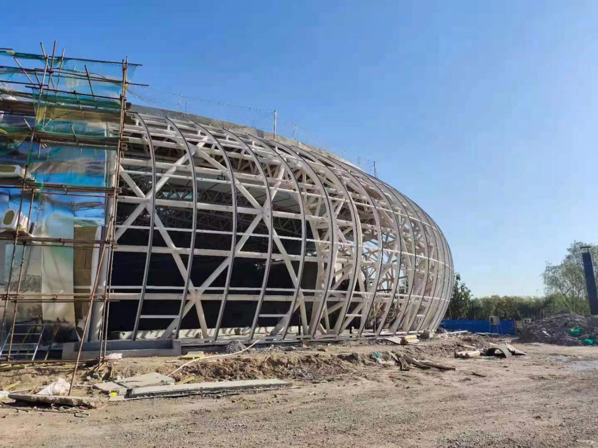 Steel structure point glass curtain wall