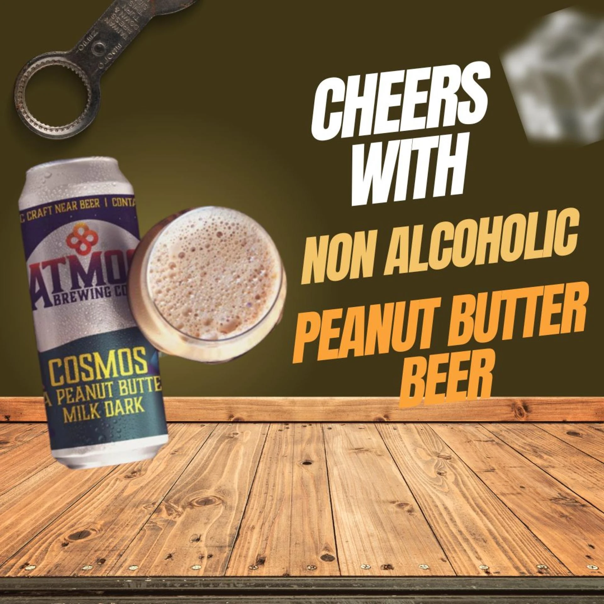 Cheers with Atmos non-alcoholic peanut beer
