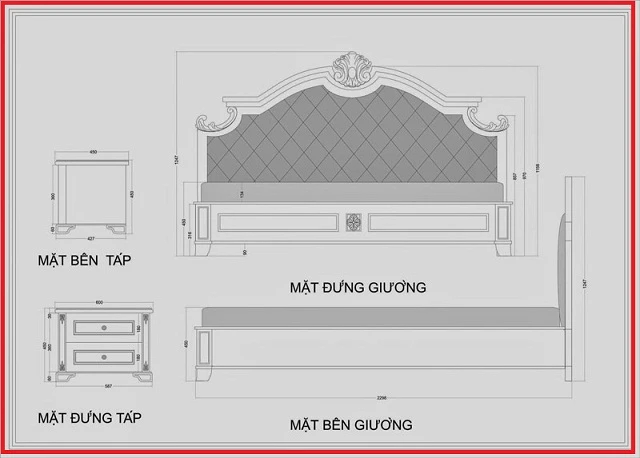 1 số Mẫu bản vẽ chi tiết giường ngủ tiêu chuẩn với những chi tiết bắt mắt và bạn nên quan tâm hiện nay