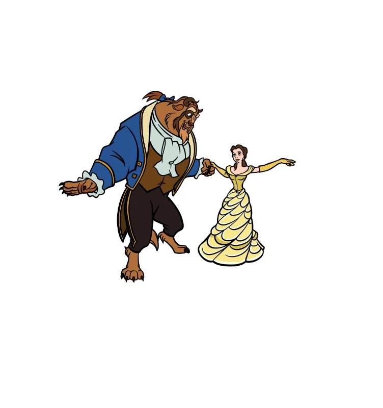 How to draw Beauty and the Beast