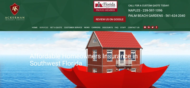Why is Palm Beach gardens insurance company known for the best service reputation?