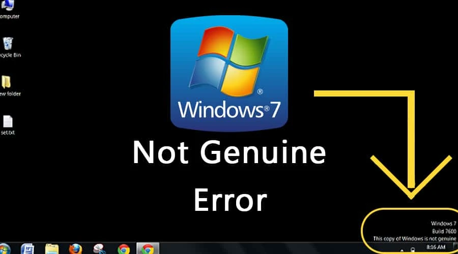 How to fix windows 7 not genuine error?