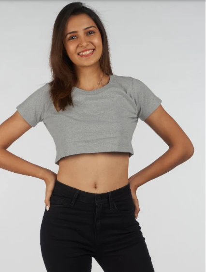 Half Long Sleeve Crop Top | Cropped Half-Zip Workout Top- Fe Brand.