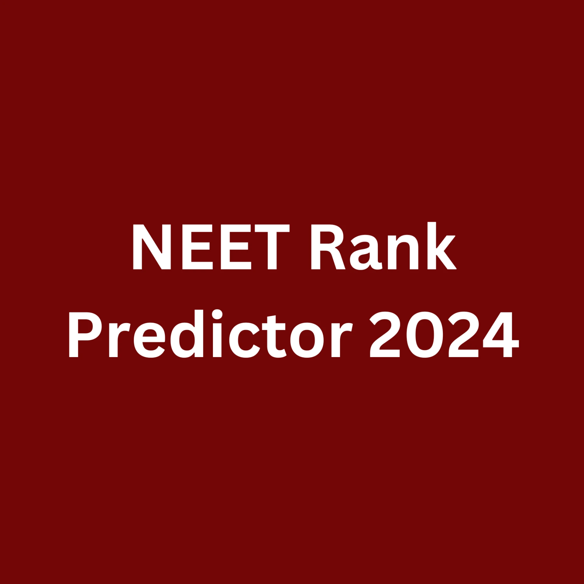 NEET Rank Predictor 2024