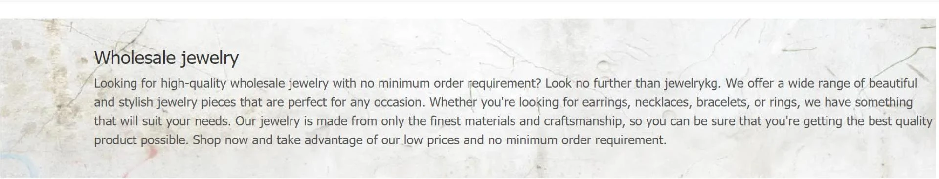 Is jewelry sold by kilo really cheap? Why is this wholesale so cheap?