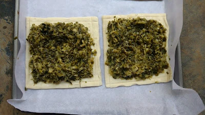 Green Garlic, Spring onion, Bacon, and Egg Tart