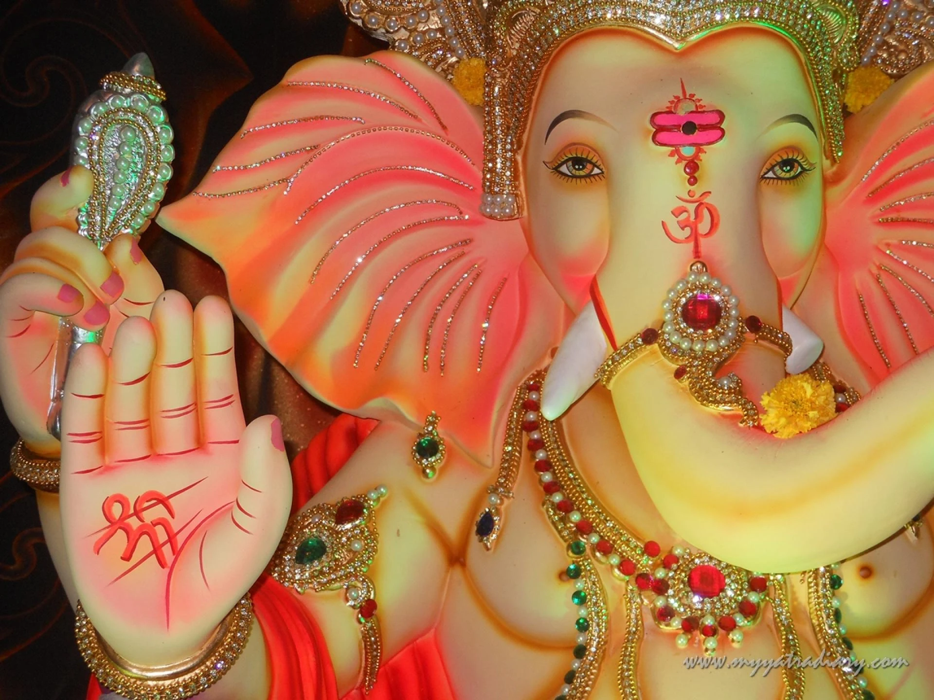 Beautiful Ganesha Blessing during Ganesh Chaturthi Festival Mumbai