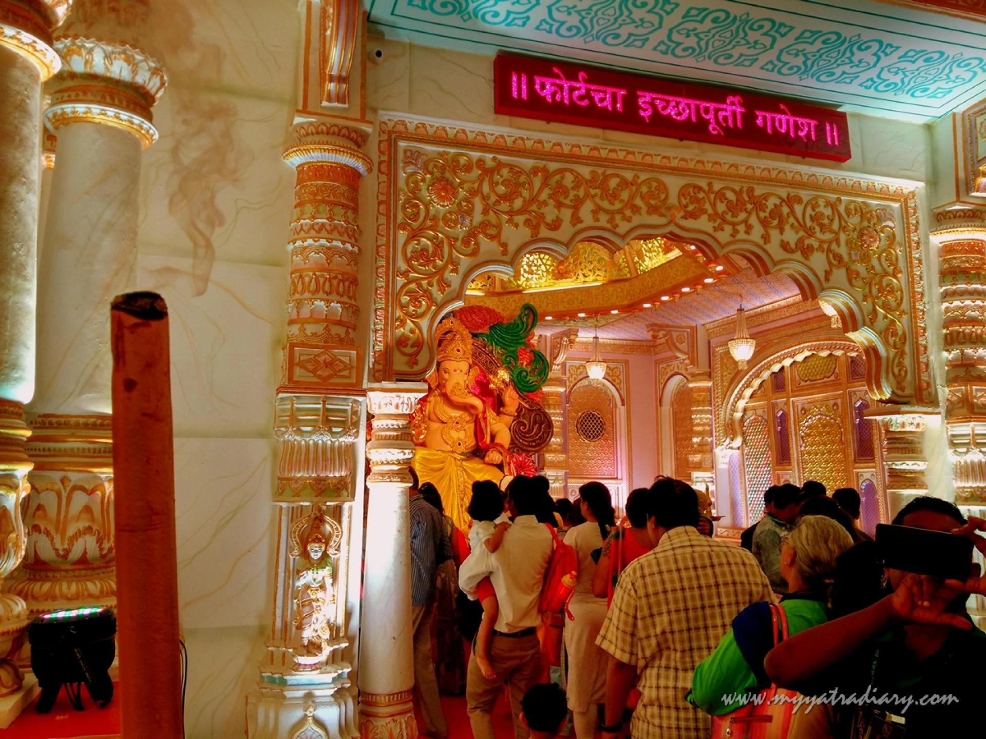 Beautiful decoration of Fortcha Icchapurti Ganesha, Fort Vibhag Sarvajanik Ganeshotsav Mandal Mumbai