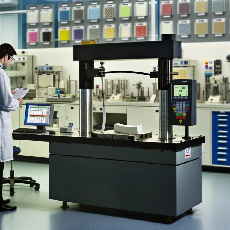 DALL·E 2024-03-07 16.43.27 - Visualize a scene within a laboratory dedicated to plastic flexural testing, showcasing the critical process of evaluating the bending strength and fl