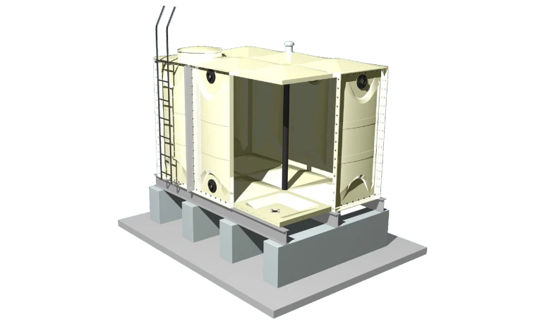 Internal components of GRP panel water tank