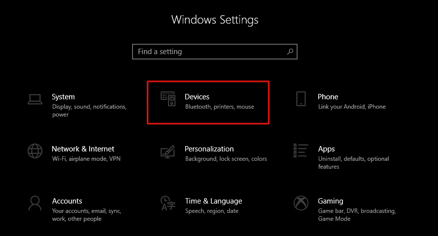 Search for your Bluetooth Device