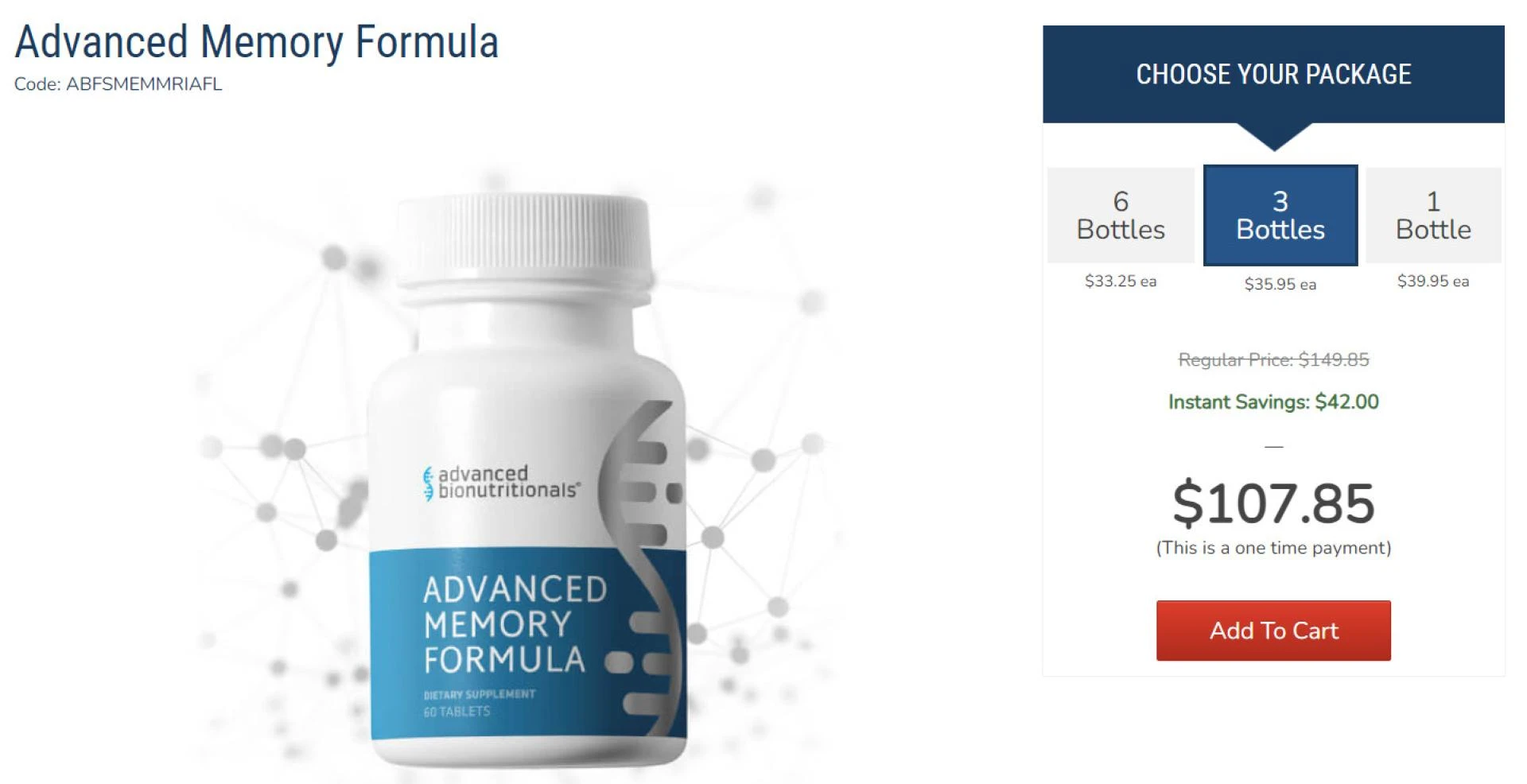 Advanced Bionutritionals Advanced Memory Formula