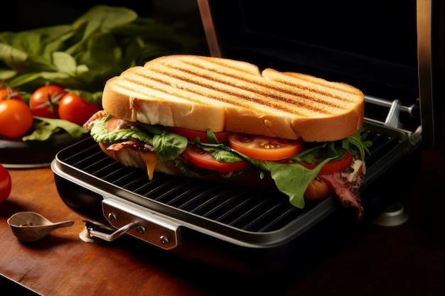 Delicious Grill maker sandwiches Food bread toast Generate Ai