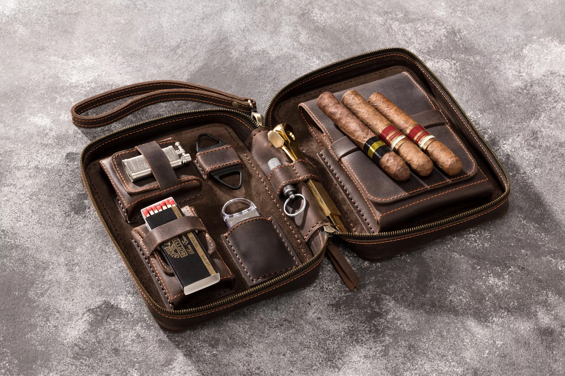 Vintage Genuine Leather Cigar Case