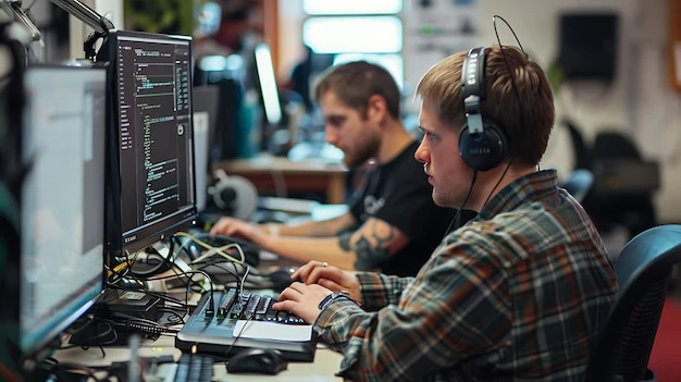 IT professionals troubleshooting computers networks and software systems for seamless support