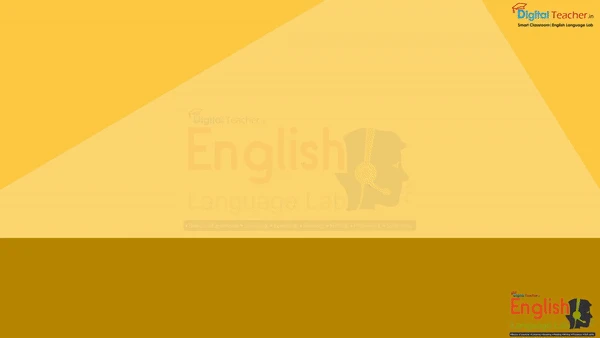 Cartoon woman pointing to ‘What is LANGUAGE LAB?’ with a wwwenglishlab.co.in website link.