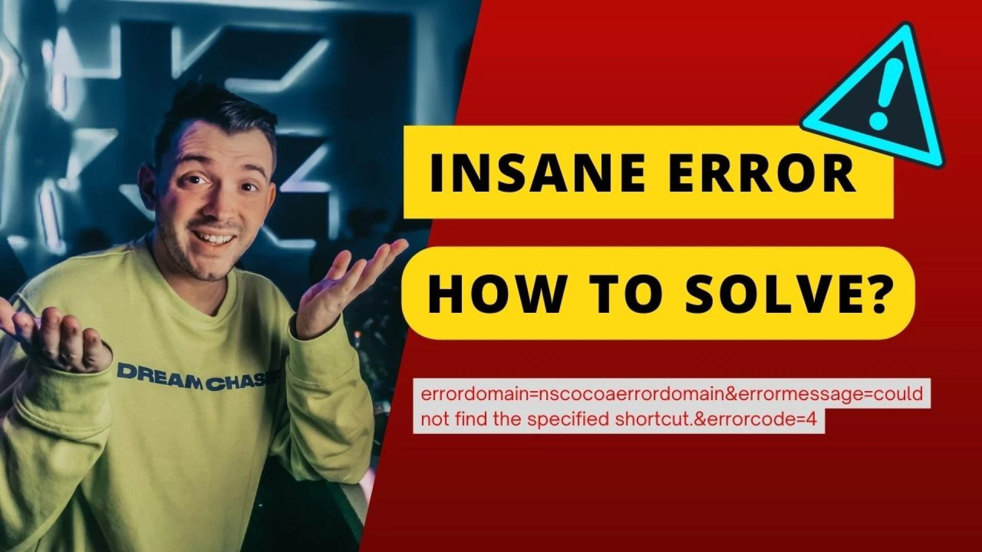 errordomain=nscocoaerrordomain&errormessage=could not find the specified shortcut.&errorcode=4