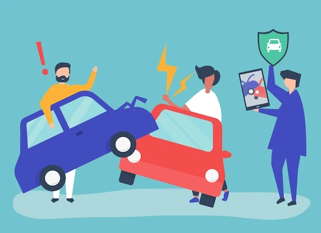 An insurance agent resolving a car accident