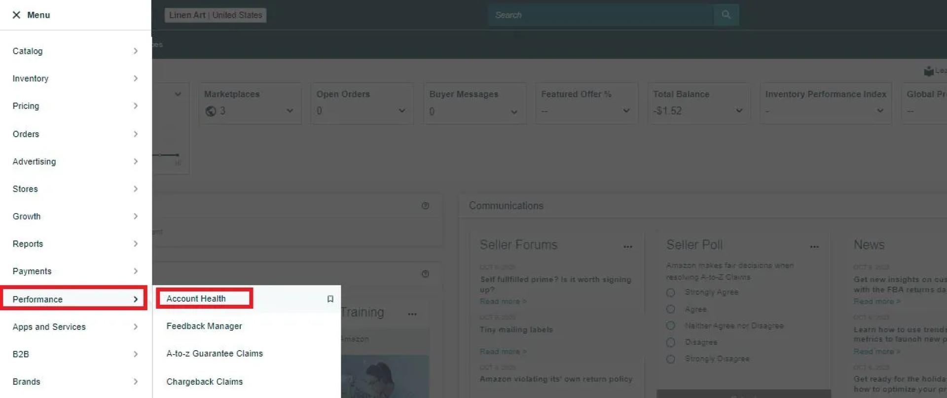 To find out ODR, go to Performance > Account Health