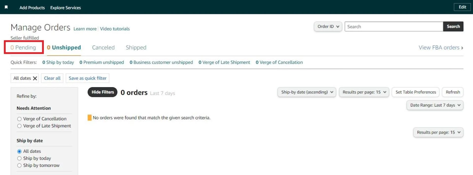 In the Manage Orders, you will see the customer orders in ‘Pending’