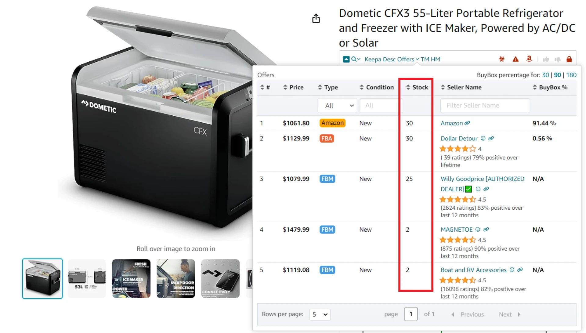 Stock Checker in the Offers feature