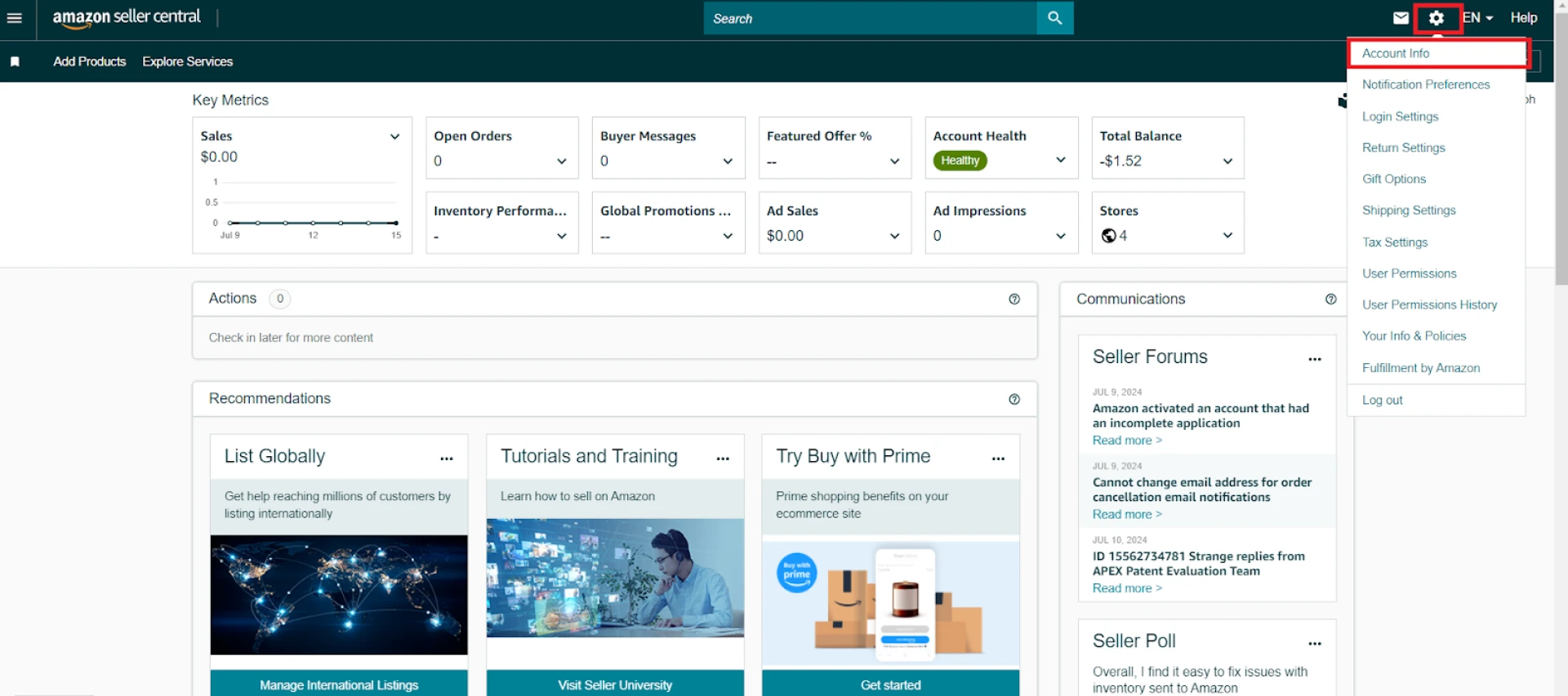 To turn on Vacation Mode, go to Settings > Account Info