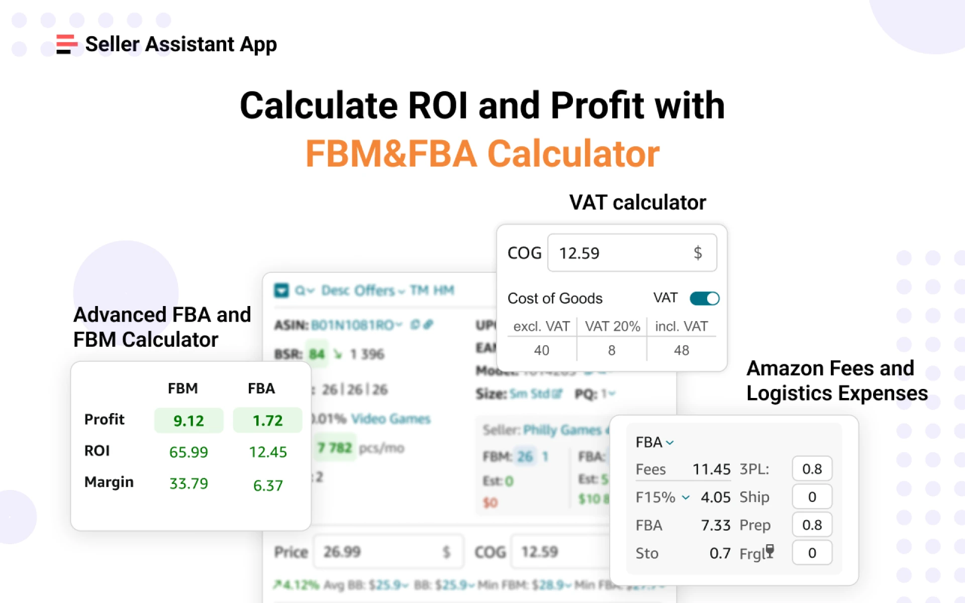 FBM&FBA calculator shows fees and logistics costs