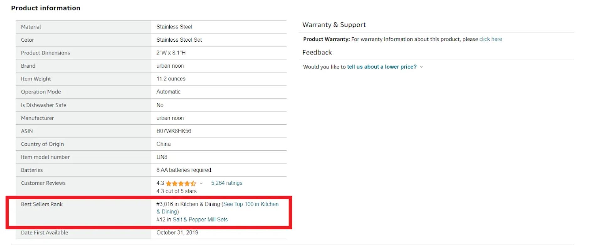 To find BSR, scroll down to the product information section. Look for a line mentioning "Best Sellers Rank".