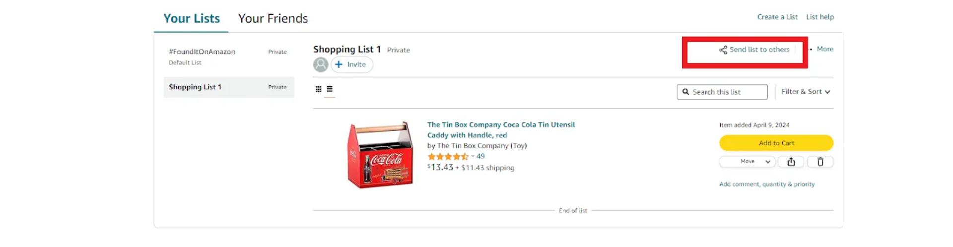 Share the link to your list with the people you want to invite. You can do this by email