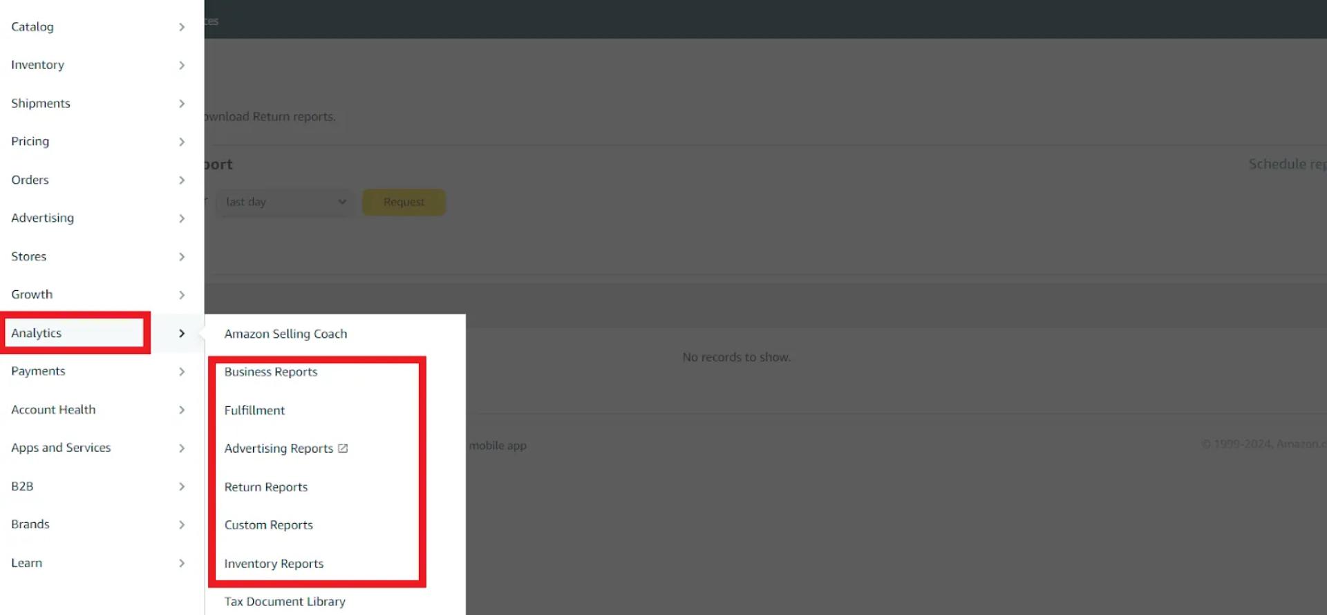 In the navigation menu, Click ‘Analytics’ and select the type of report you want to view