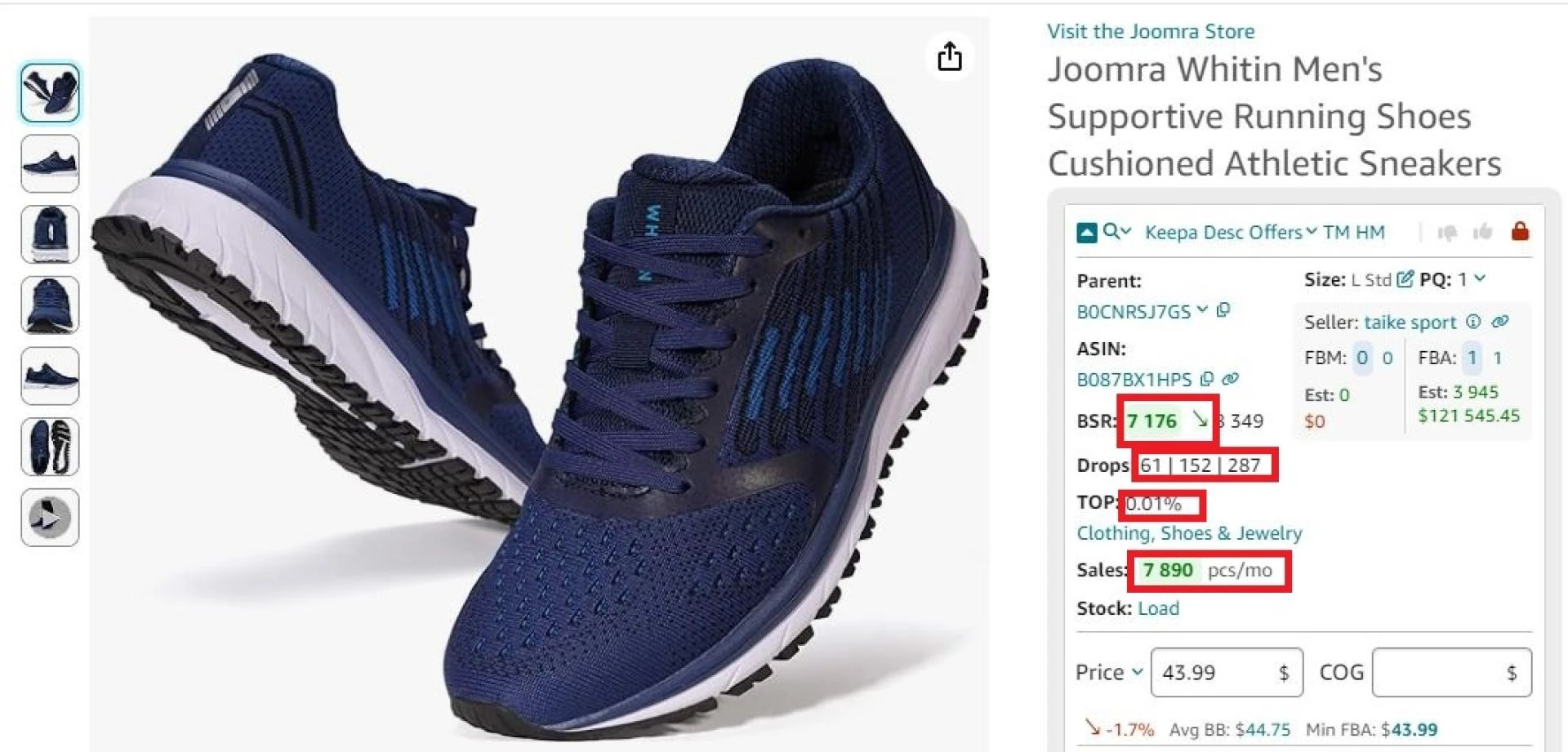 To estimate how well the product sells, look at BSR trend, drops, sales velocity, and sales based on BSR