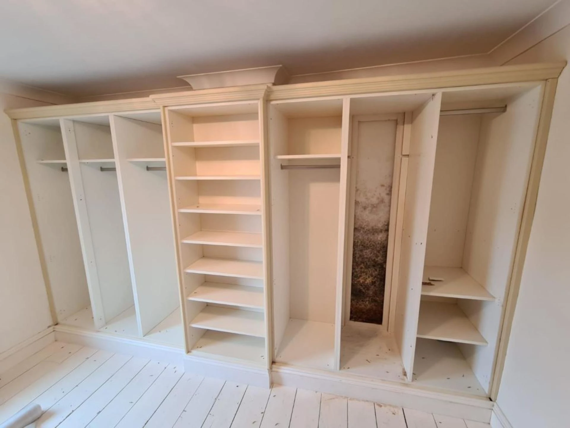mould infection at the back of wardrobe
