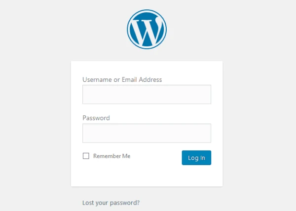 Wordpress Website Login Page