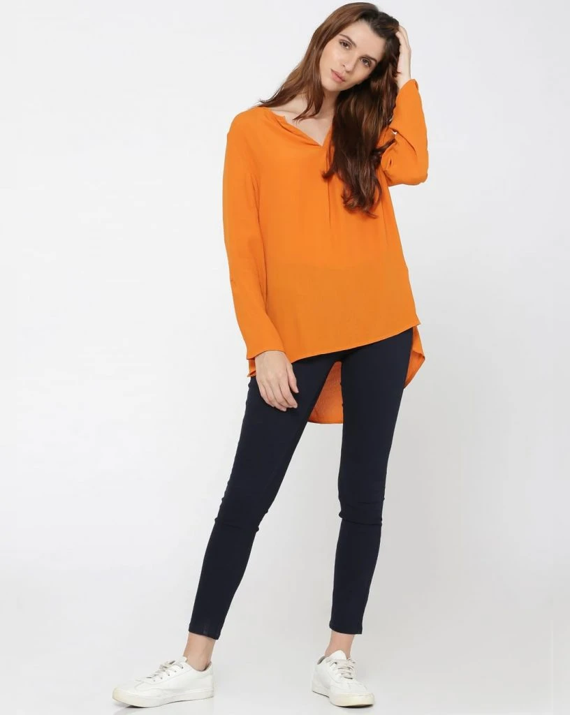 orange high low top for girls