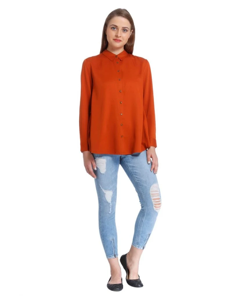 rust high low shirt for girls