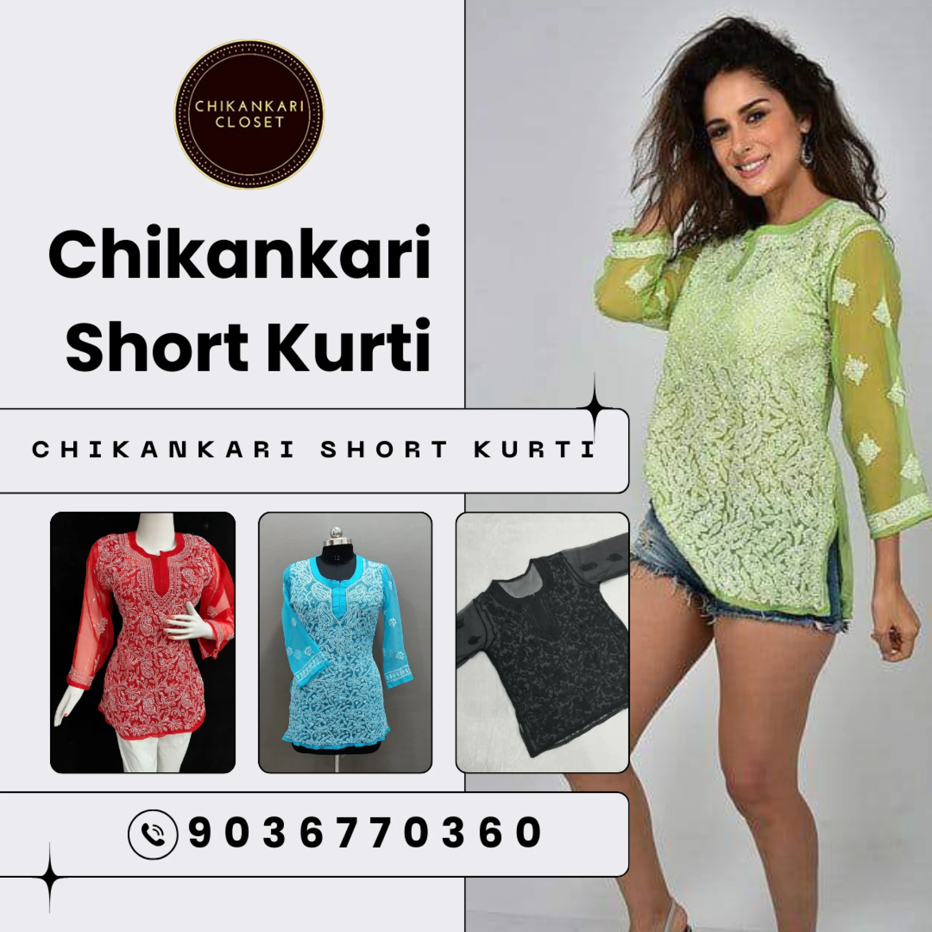 Chikankari Short Kurti: Timeless Elegance by Chikankari Closet