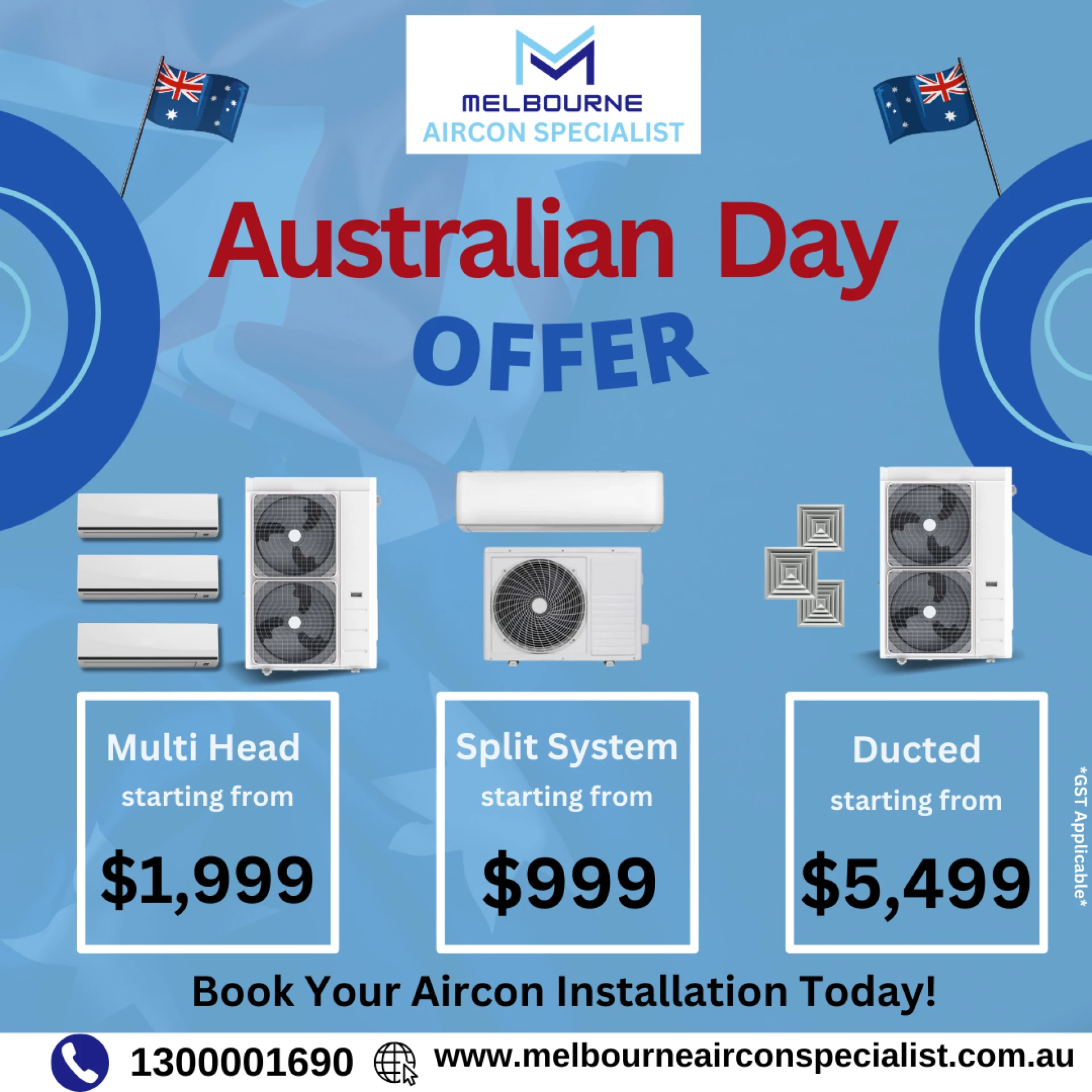Celebrate Australia Day with Exclusive Aircon & Heat Pump Installation Deals!