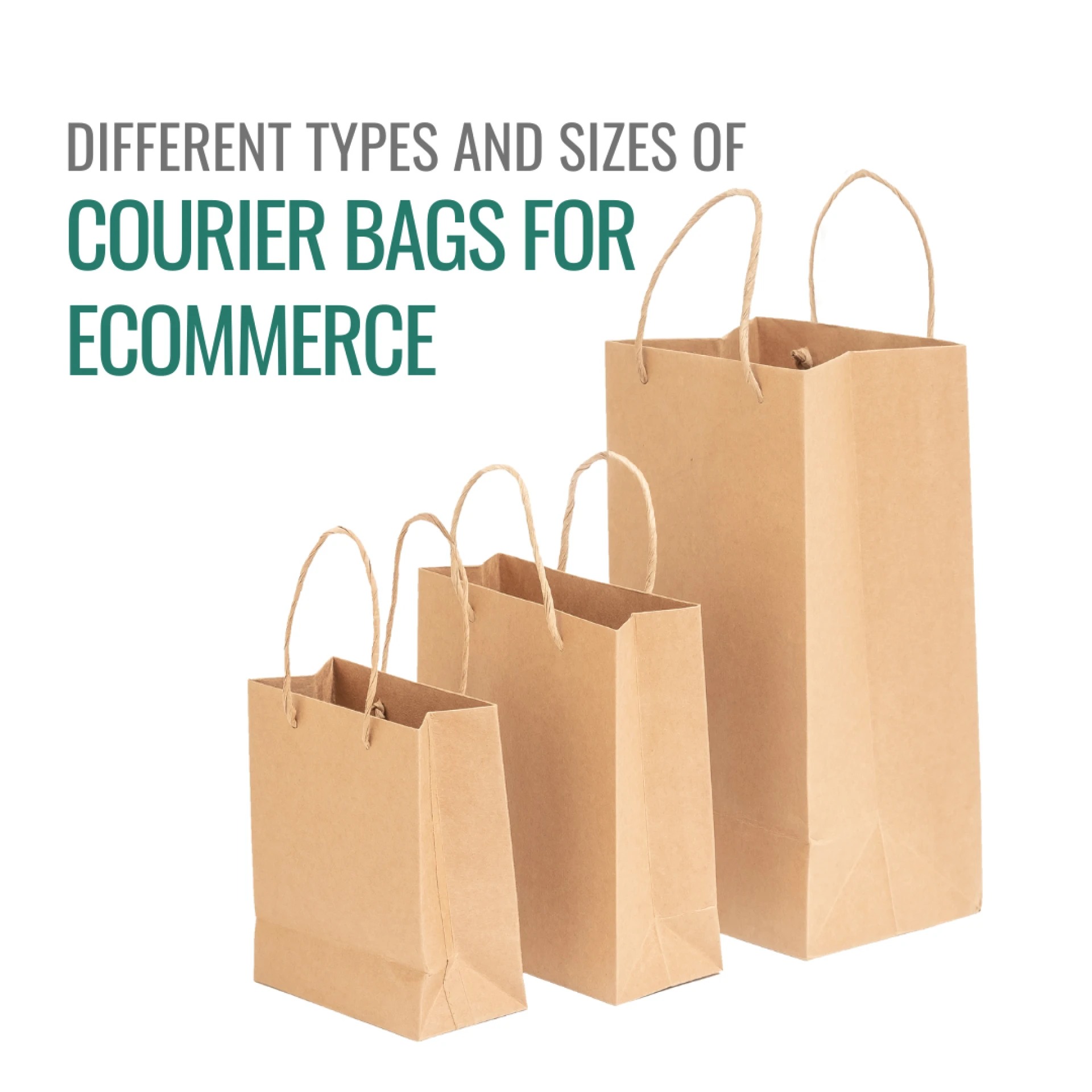 Different types and sizes of courier bags for ecommerce