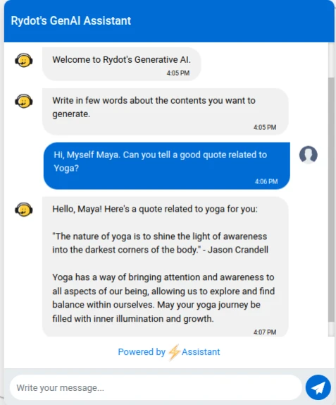 Unleashing the Power of Generative AI with Rydot’s Assistant – ConvAI Platform