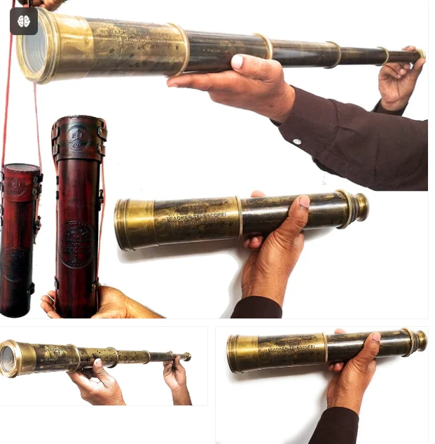 Business Listing: Rare Antique Brass Spyglass Telescope - 32 Inch