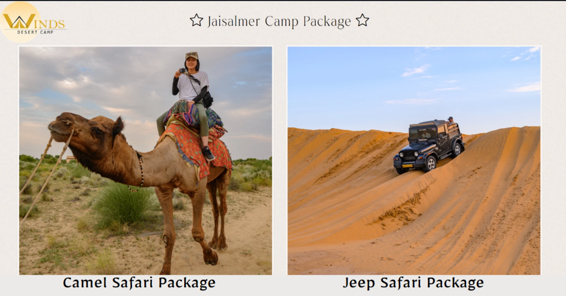 Experience the Magic of the Thar Desert at Winds Desert Camp - A Jaisalmer Desert Camp Retreat
