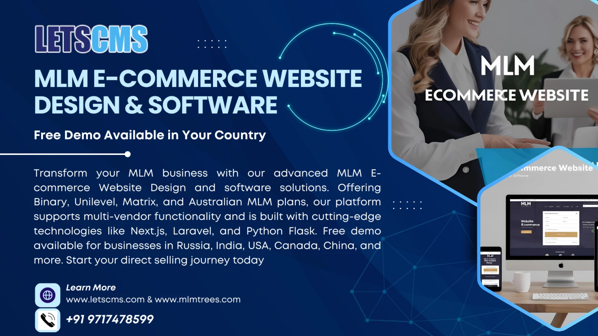 MLM E-commerce Website Design & Software: Free Demo Available in Your Country