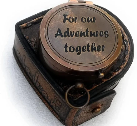 "Our Adventures Together" Brass Compass Gift