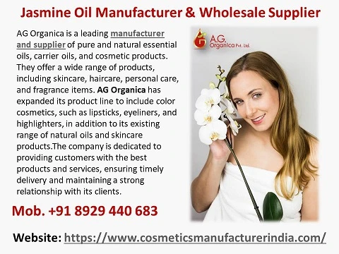 AG Organica: Leading Jasmine Oil Manufacturer & Trusted Wholesale Supplier
