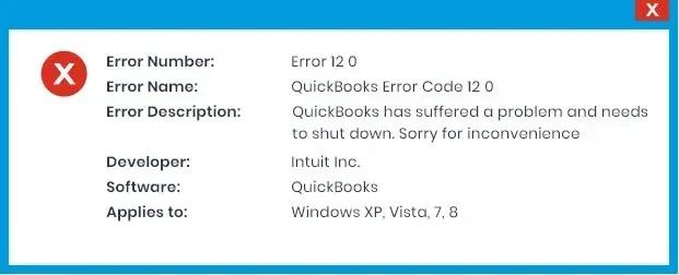 How to Fix QuickBooks Error Code 12?