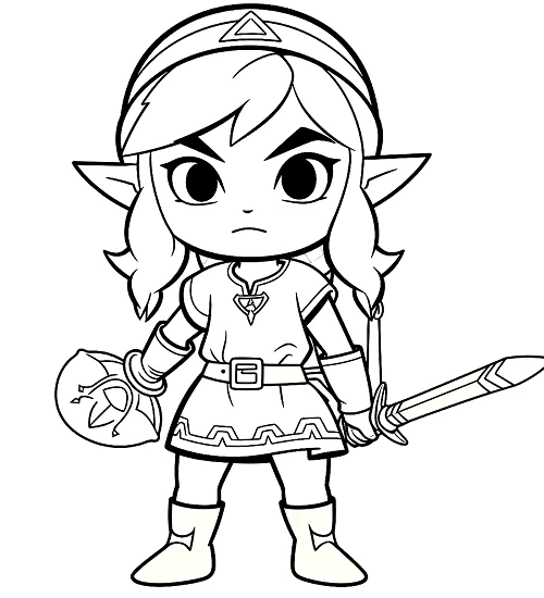Legend of zelda coloring pages printable for kids